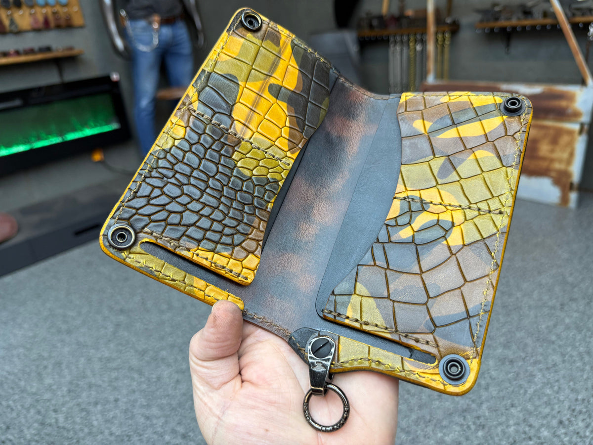 5G Long Biker Chain Wallet - Cognac Elephant - Anvil Customs