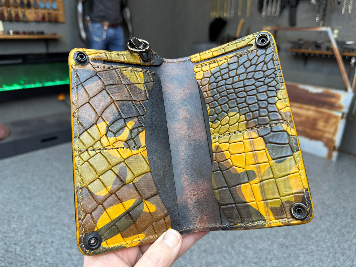 5G Long Biker Chain Wallet - Cognac Elephant - Anvil Customs
