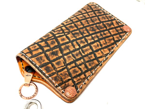 5G Long Biker Chain Wallet - Cognac Elephant