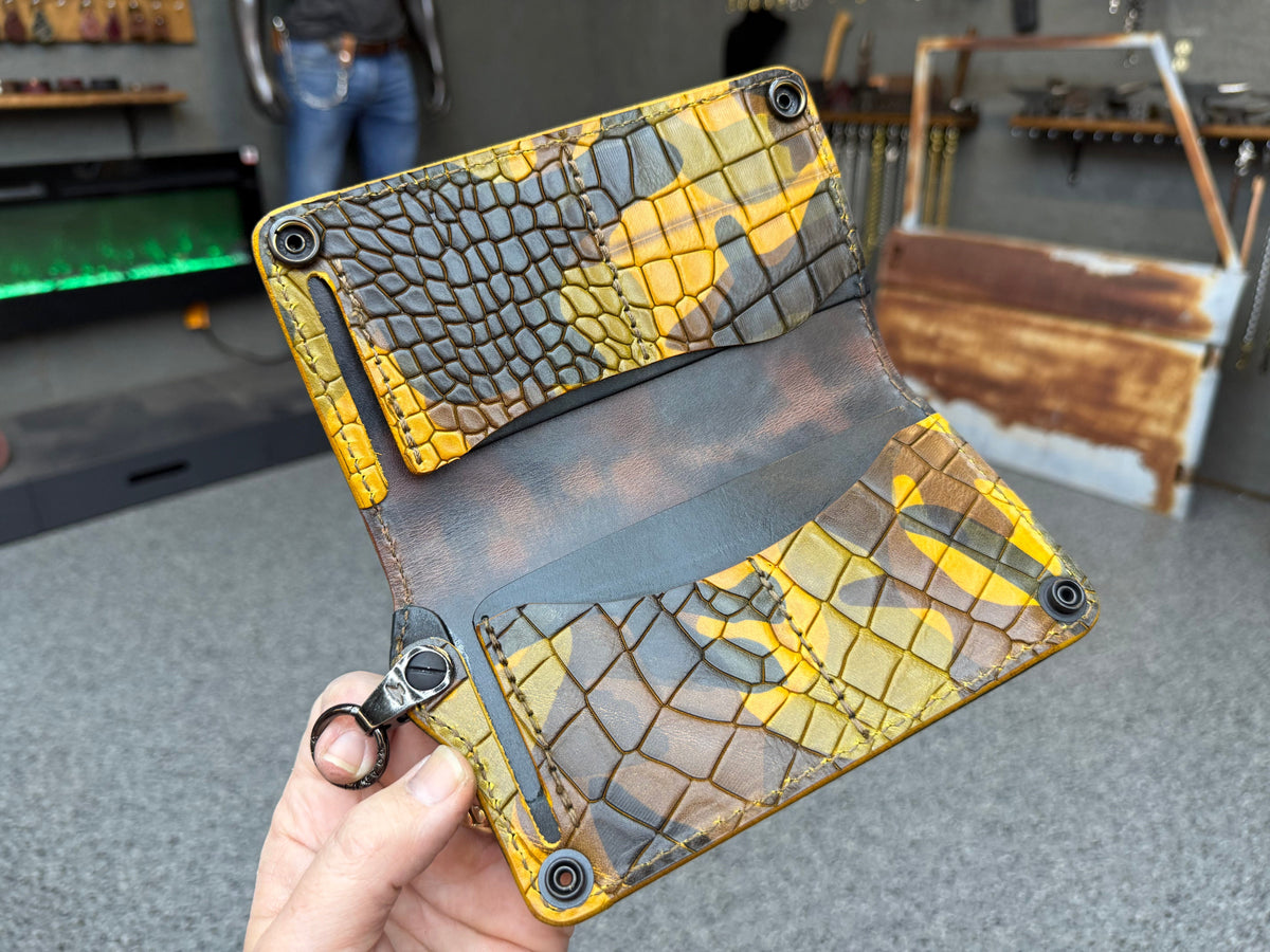 5G Long Biker Chain Wallet - Cognac Elephant - Anvil Customs