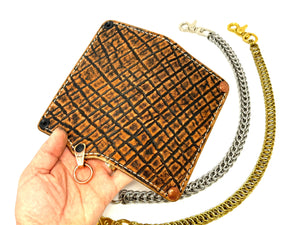 5G Long Biker Chain Wallet - Cognac Elephant