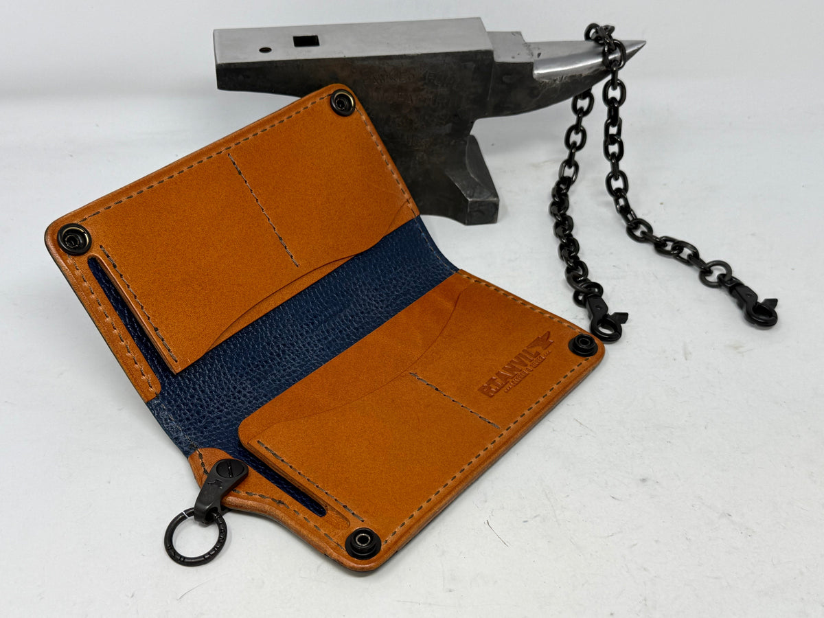 5G Long Biker Chain Wallet - Forrest Green Nubuck Alligator 2