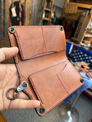 5G Long Biker Chain Wallet - Gray Alligator