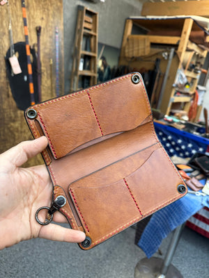 5G Long Biker Chain Wallet - Gray Alligator