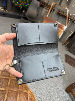 5G Long Biker Chain Wallet - Gray Nubuck Alligator - Anvil Customs