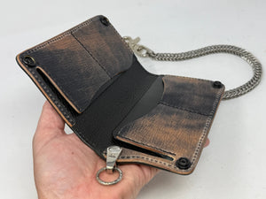 5G Long Biker Chain Wallet - GunMetal Black Stingray