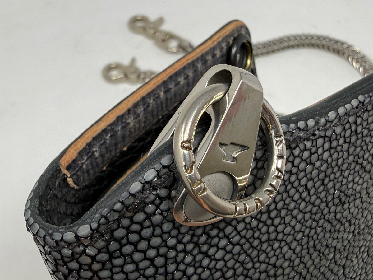 5G Long Biker Chain Wallet - GunMetal Black Stingray