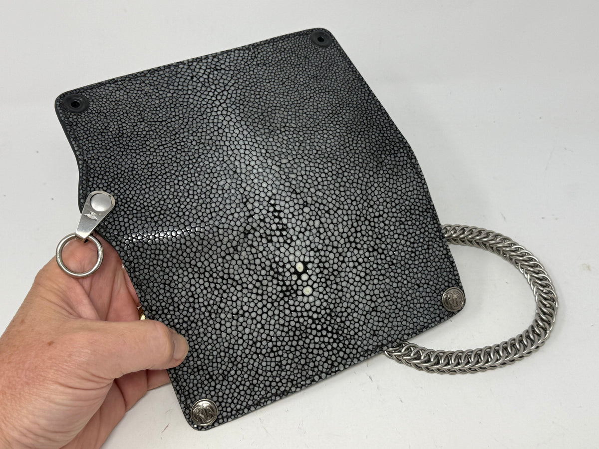 5G Long Biker Chain Wallet - GunMetal Black Stingray