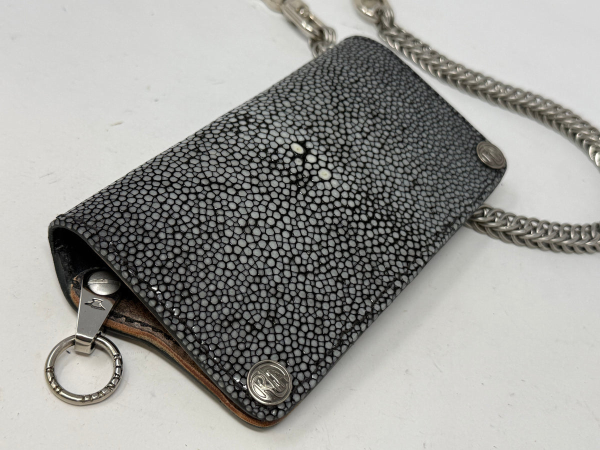 5G Long Biker Chain Wallet - GunMetal Black Stingray