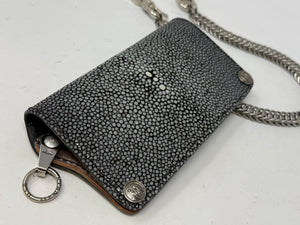 5G Long Biker Chain Wallet - GunMetal Black Stingray