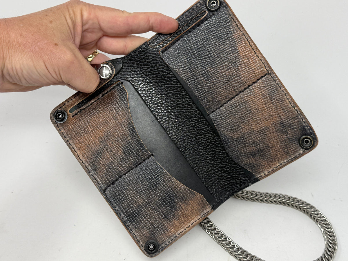 5G Long Biker Chain Wallet - GunMetal Black Stingray