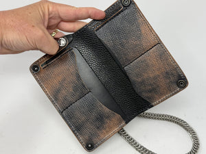5G Long Biker Chain Wallet - GunMetal Black Stingray