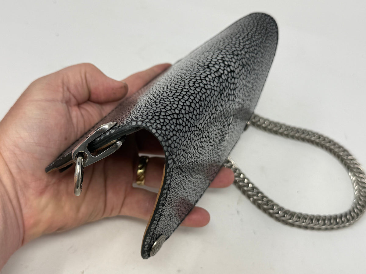 5G Long Biker Chain Wallet - GunMetal Black Stingray