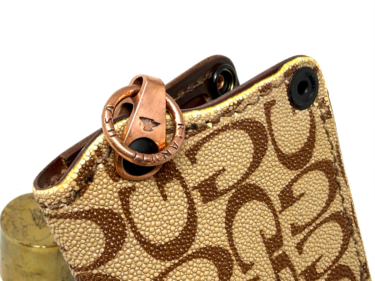 5G Long Biker Chain Wallet - Light Tan Designer Stingray - Anvil Customs