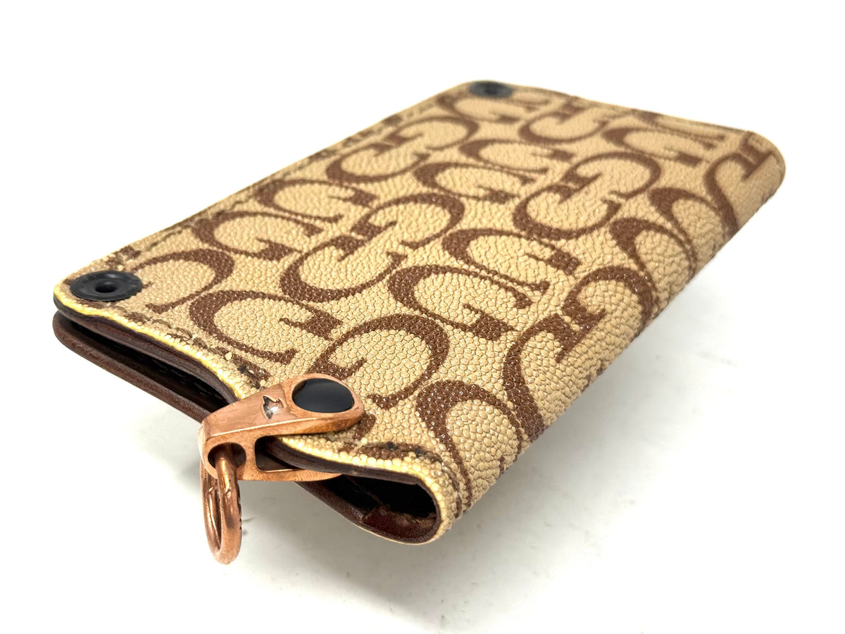 5G Long Biker Chain Wallet - Light Tan Designer Stingray - Anvil Customs
