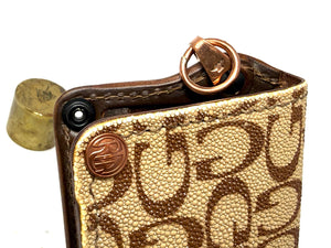 5G Long Biker Chain Wallet - Light Tan Designer Stingray - Anvil Customs