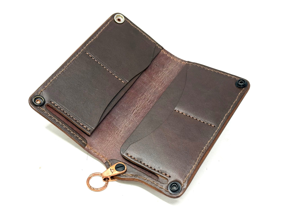 5G Long Biker Chain Wallet - Light Tan Designer Stingray - Anvil Customs