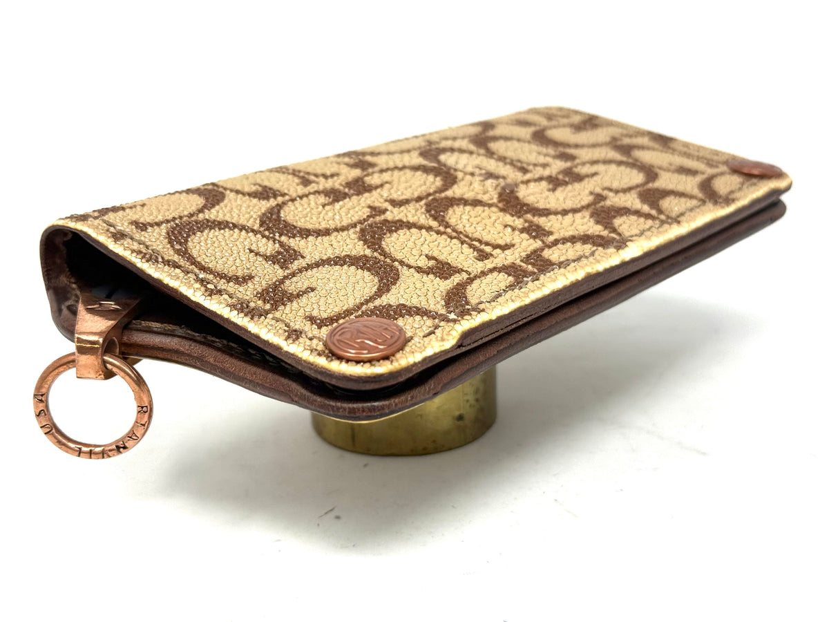 5G Long Biker Chain Wallet - Light Tan Designer Stingray - Anvil Customs
