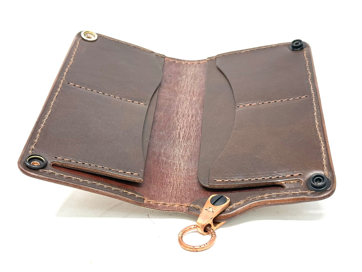 5G Long Biker Chain Wallet - Light Tan Designer Stingray - Anvil Customs