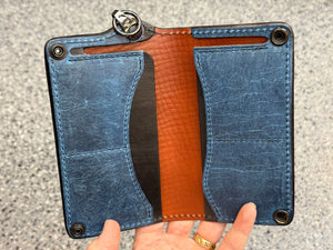 5G Long Biker Chain Wallet - Oxblood Shark