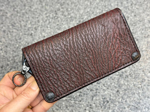 5G Long Biker Chain Wallet - Oxblood Shark