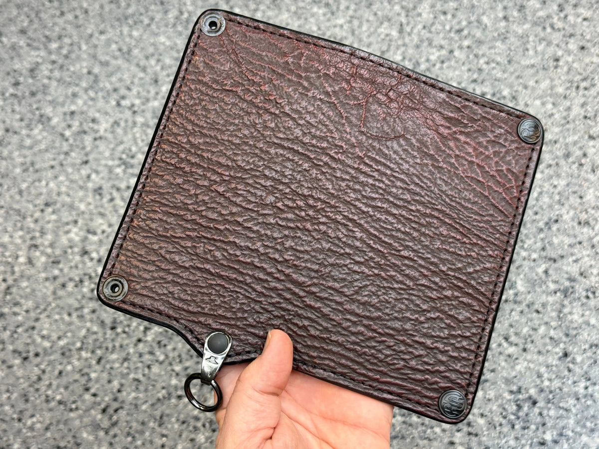 5G Long Biker Chain Wallet - Oxblood Shark