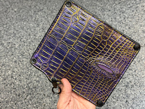 5G Long Biker Chain Wallet - Purple/Gold Alligator Cloaca