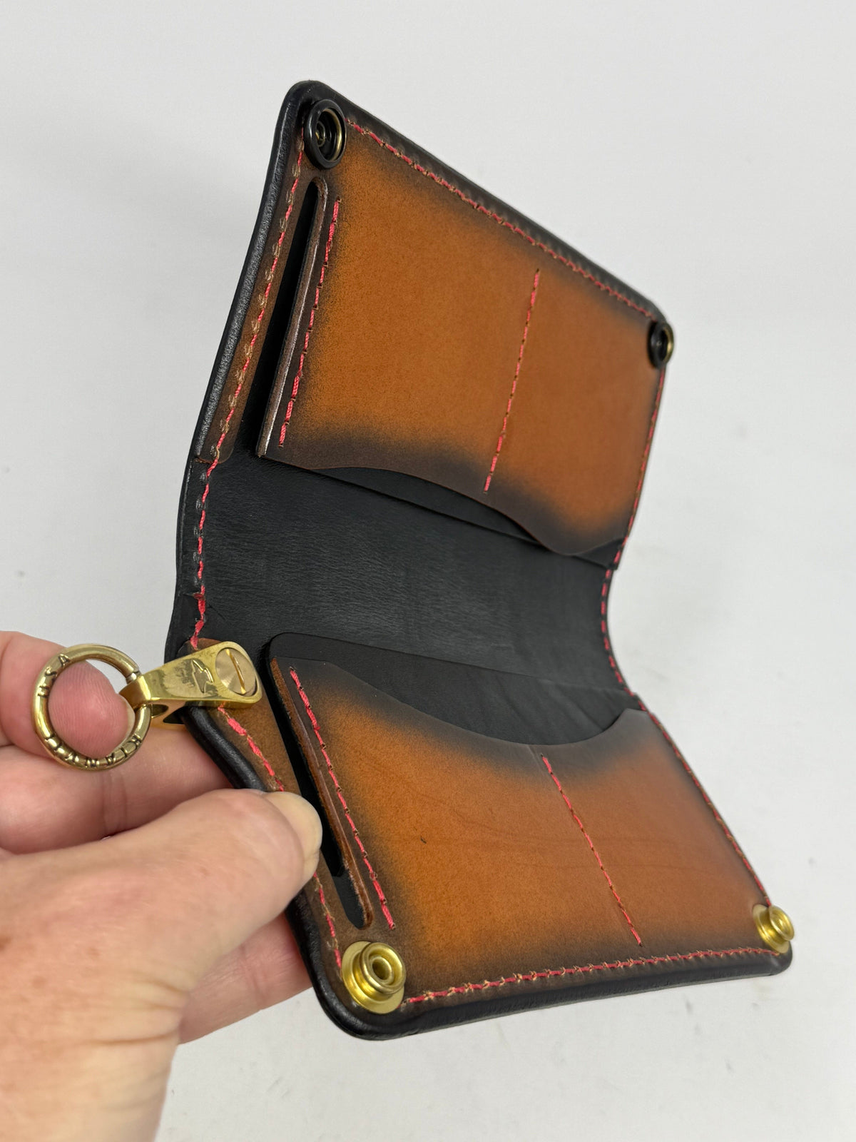 5G Long Biker Chain Wallet - Red Shark