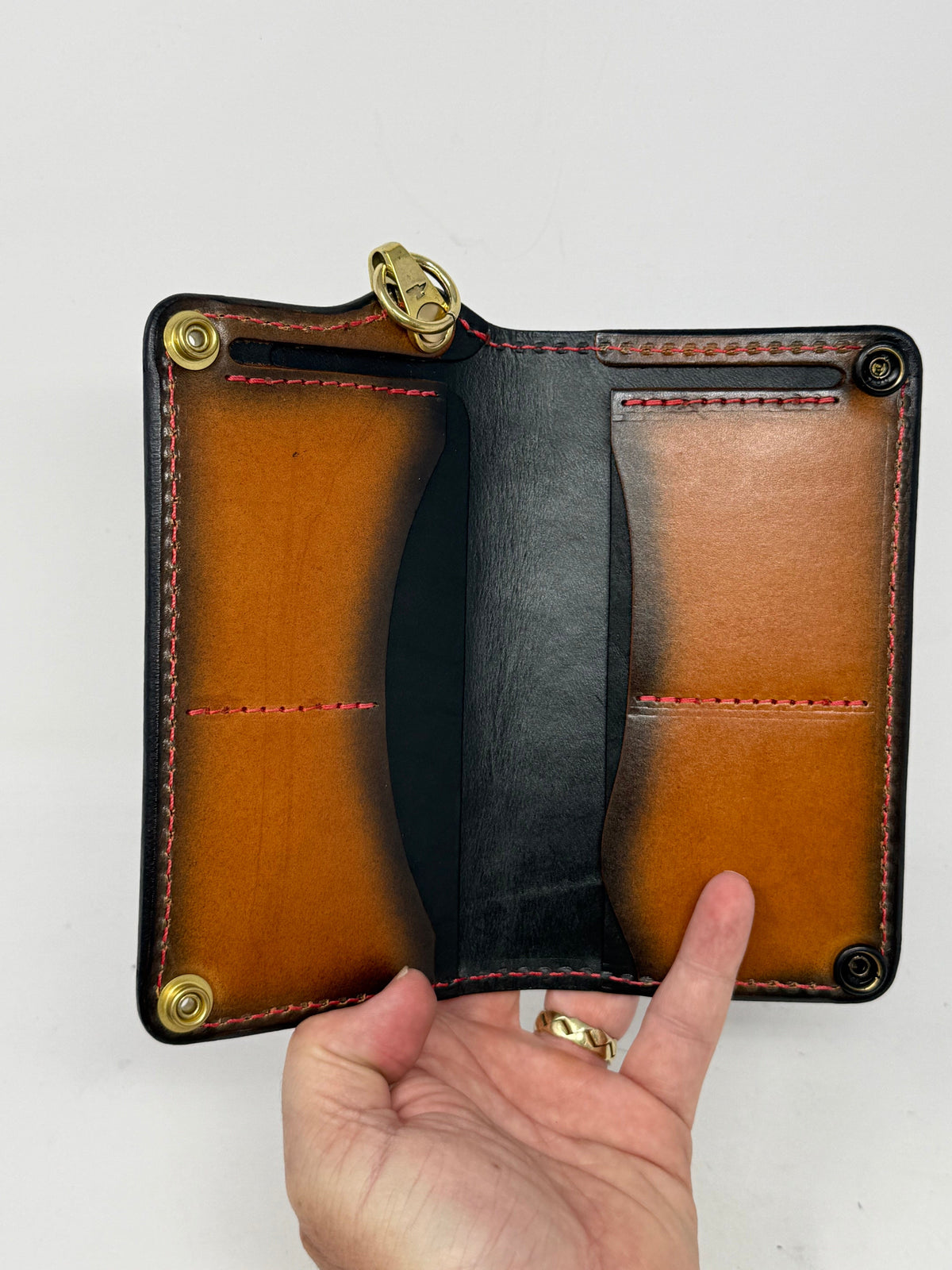 5G Long Biker Chain Wallet - Red Shark