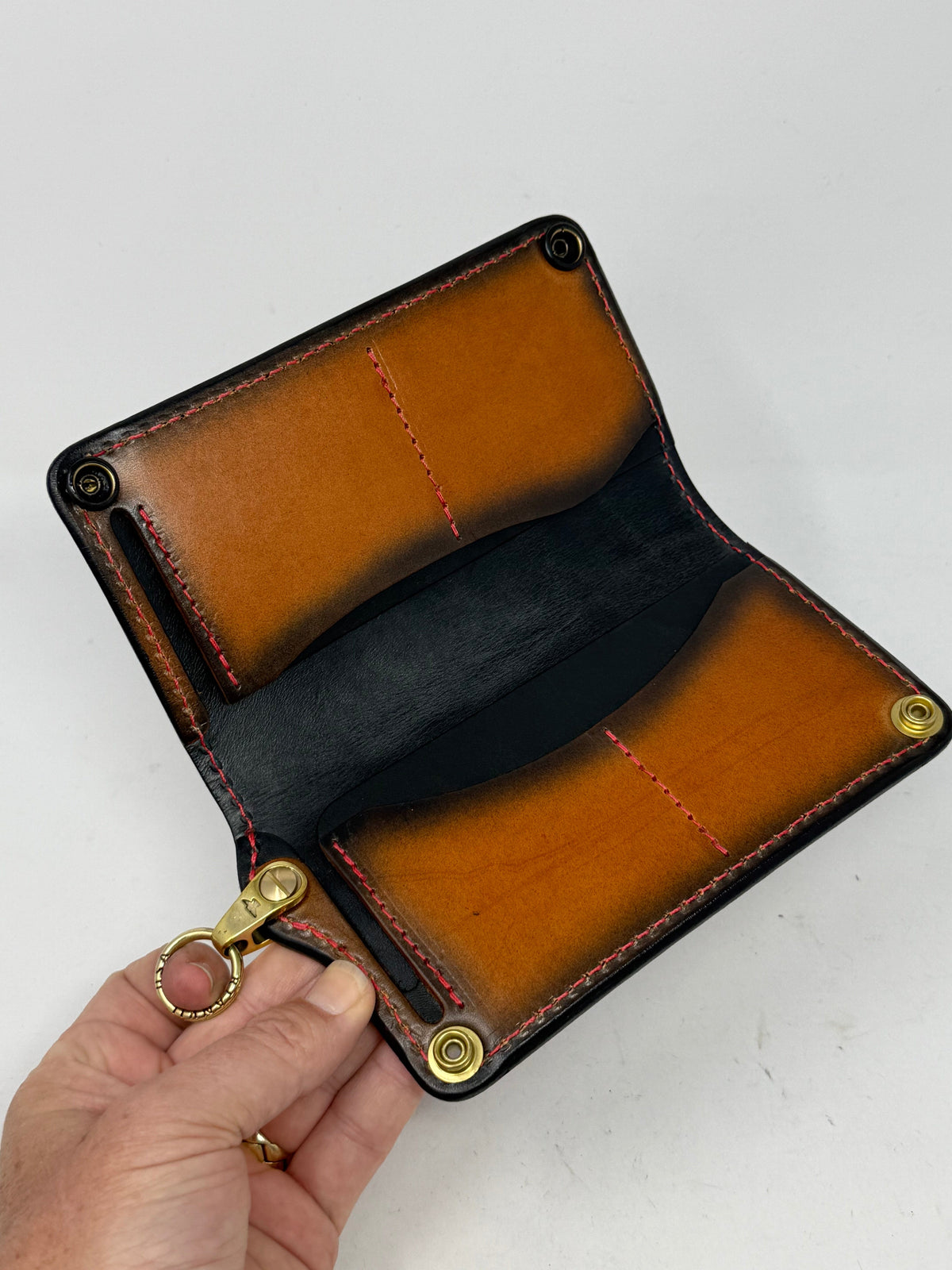 5G Long Biker Chain Wallet - Red Shark