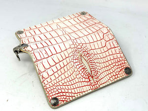 5G Long Biker Chain Wallet - White/Red Alligator Cloaca - Anvil Customs