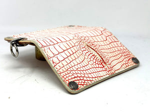 5G Long Biker Chain Wallet - White/Red Alligator Cloaca - Anvil Customs
