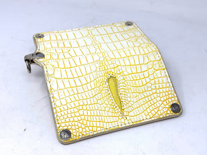 5G Long Biker Chain Wallet - White/Yellow Alligator Cloaca - Anvil Customs