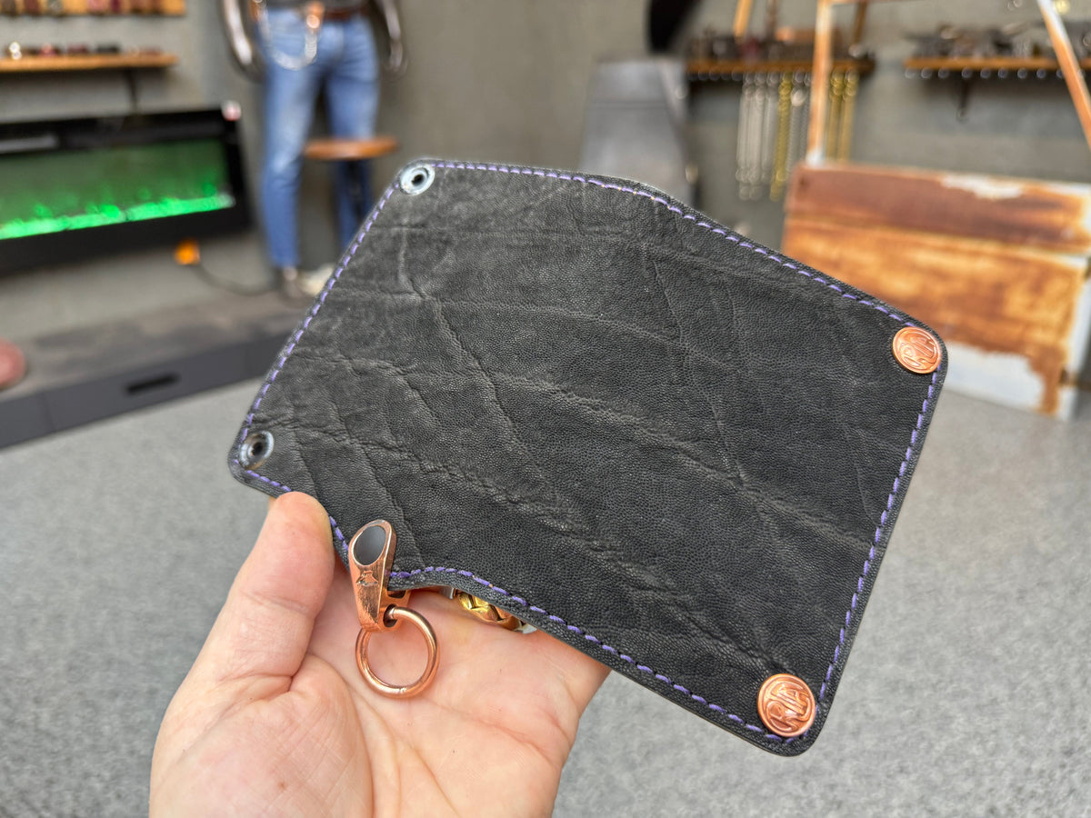 5G Mini Long Biker Chain Wallet - Black Elephant - Anvil Customs