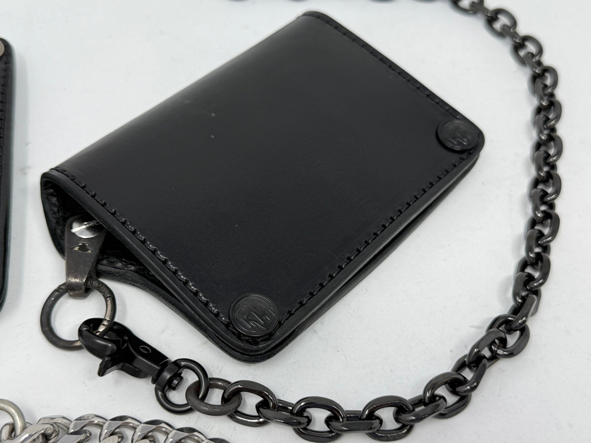 5G Mini Long Leather Chain Wallet - Black Hermann Oak
