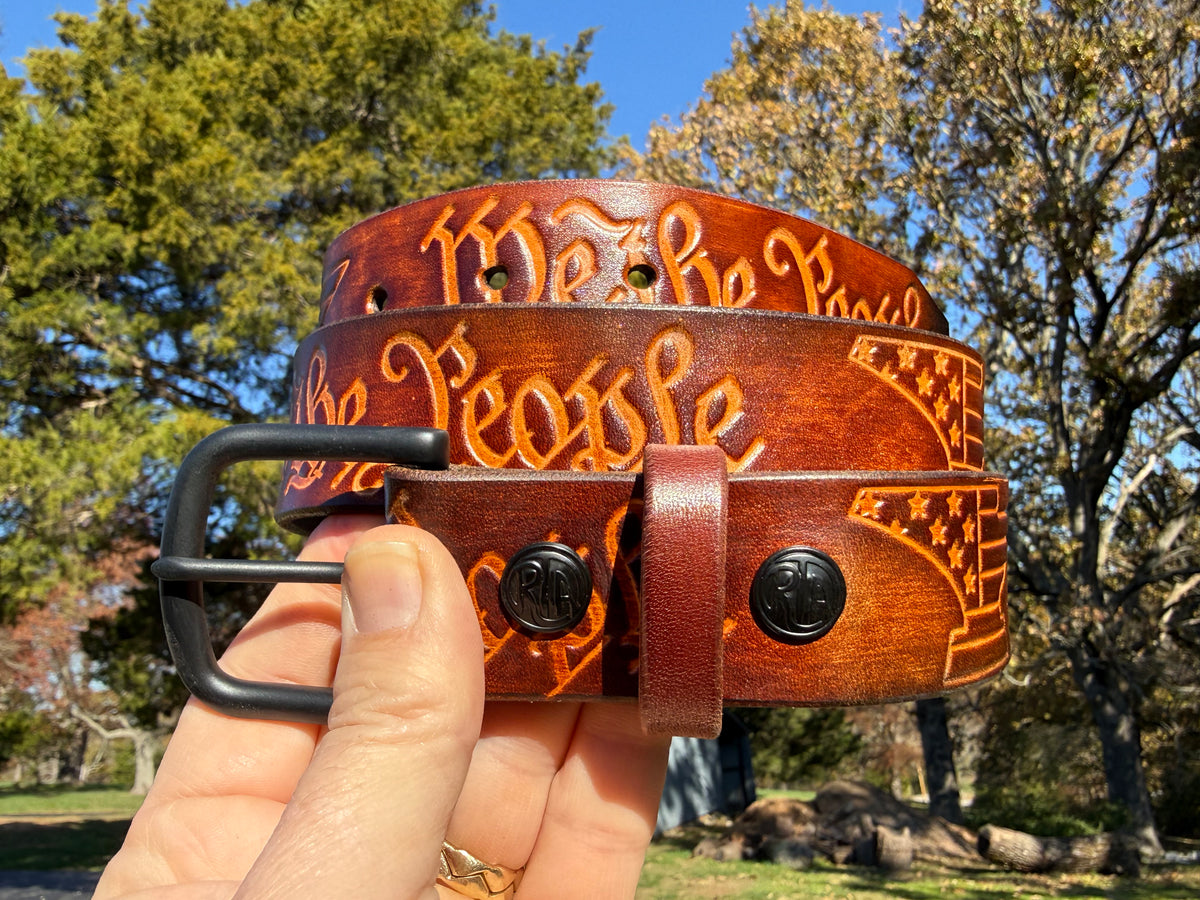 Custom Leather Belt - We The People