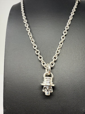 925 Silver TopHat Skull Pendant