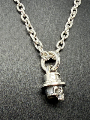 925 Silver TopHat Skull Pendant