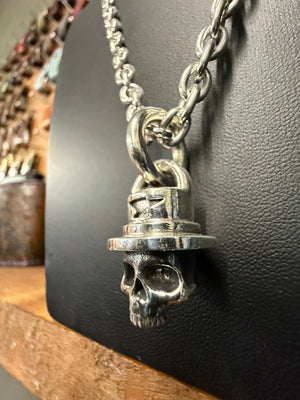 925 Silver TopHat Skull Pendant