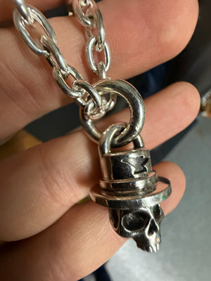 925 Silver TopHat Skull Pendant