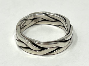 .999 Silver Braided Ring - Size 13.5/14