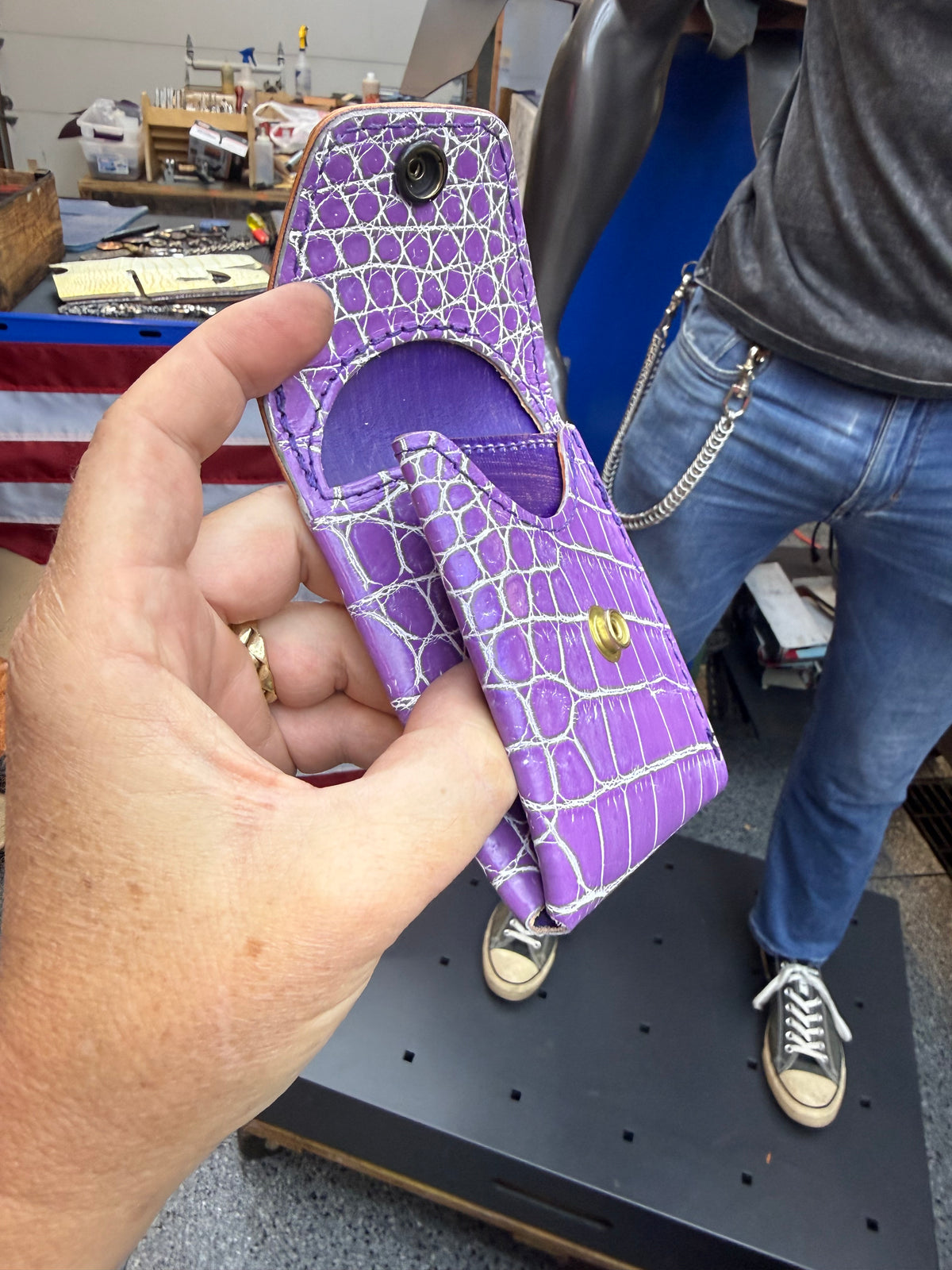 Sarasota Wallet - Purple Crocodile