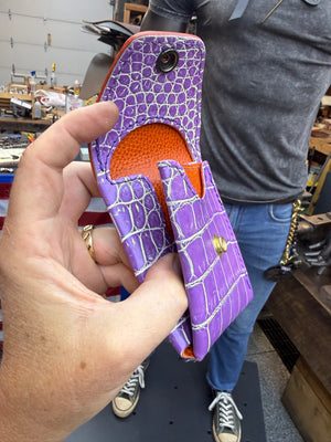 Sarasota Wallet - Purple Crocodile