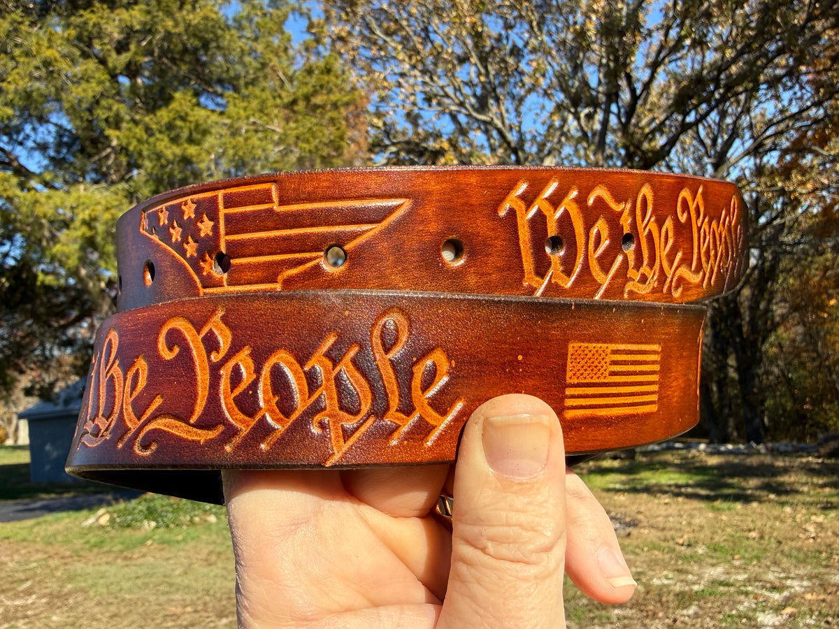 Custom Leather Belt - We The People