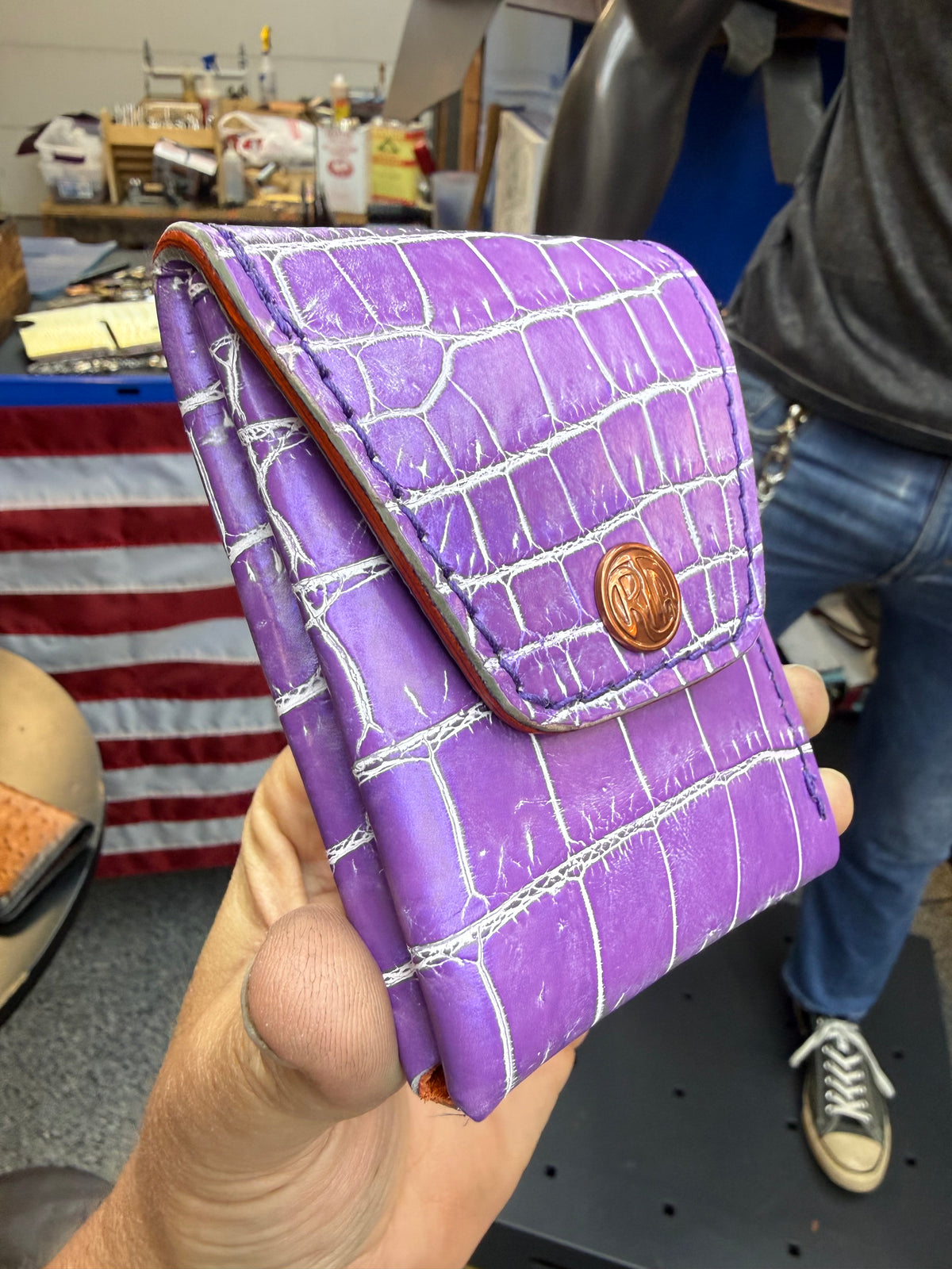 Sarasota Wallet - Purple Crocodile
