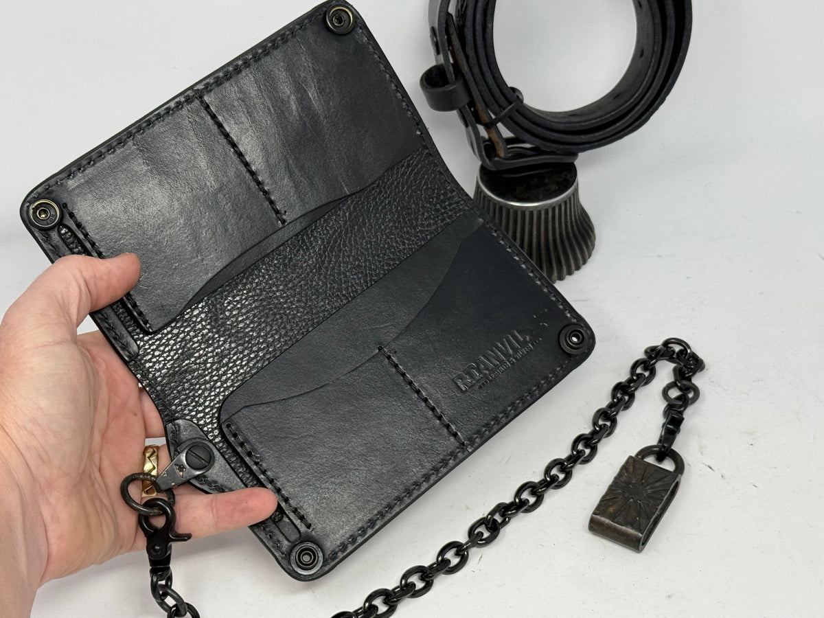 ALL BLACK Sailor PinUp Long Wallet/Belt/Chain/Charm Combo Set