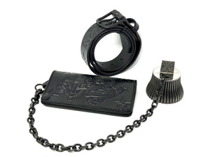 ALL BLACK Sailor PinUp Long Wallet/Belt/Chain/Charm Combo Set