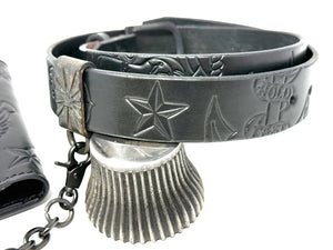 ALL BLACK Sailor PinUp Long Wallet/Belt/Chain/Charm Combo Set