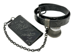 ALL BLACK Sailor PinUp Long Wallet/Belt/Chain/Charm Combo Set