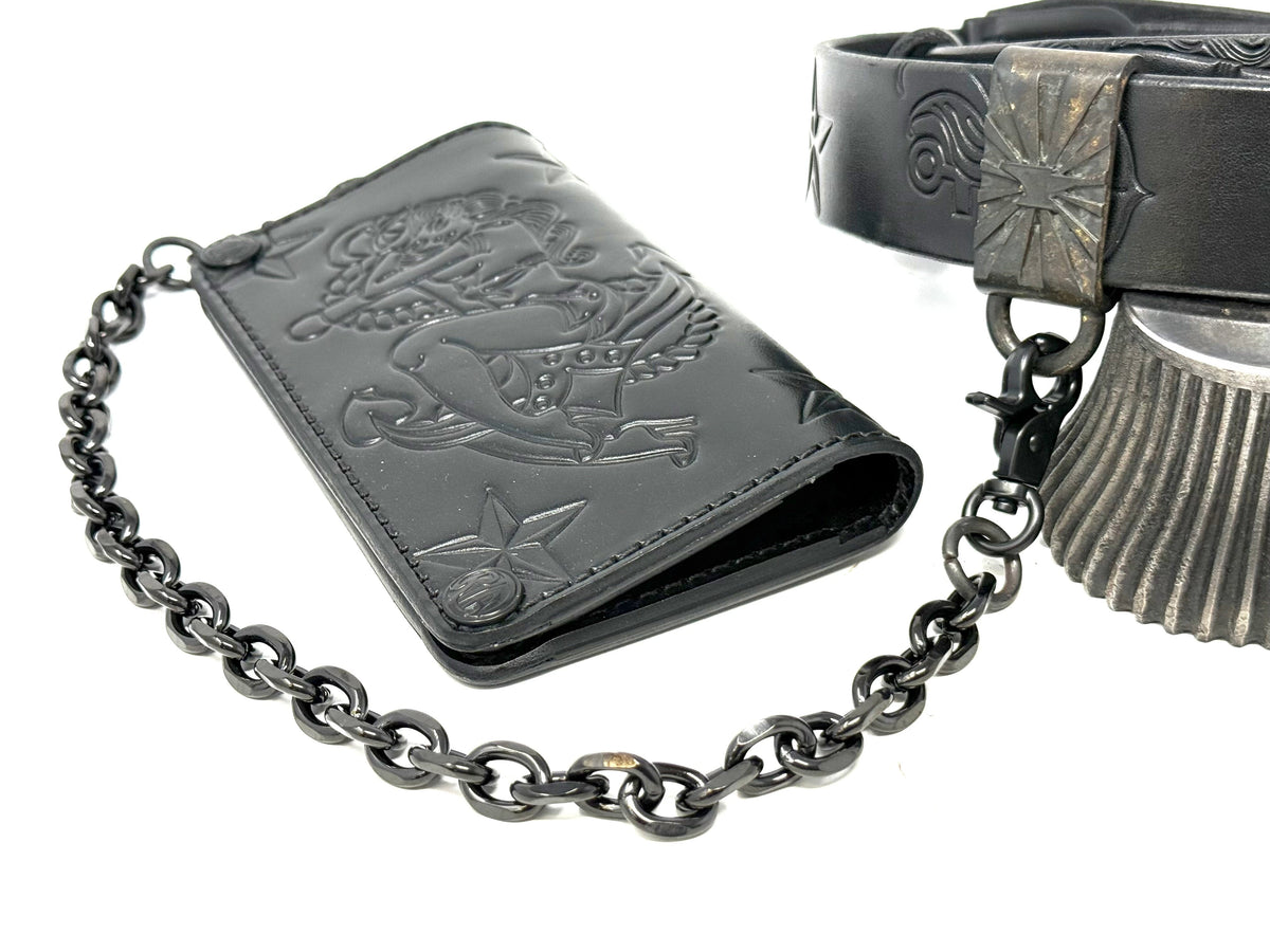 ALL BLACK Sailor PinUp Long Wallet/Belt/Chain/Charm Combo Set